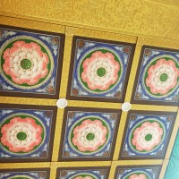 古建筑觀音殿佛教展廳蓮花彩繪天花板