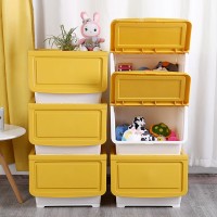 旺鵲收納盒零食側(cè)開兒童玩具儲(chǔ)物箱收納筐整理箱