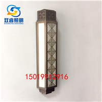 戶外防水壁燈云石透光壁燈電鍍仿銅立柱燈中式柱子燈售樓處外墻燈