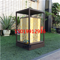 戶外落地燈現代中式矮柱燈防水咖色矮燈庭院草坪燈園區過道走廊燈