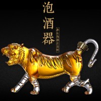老虎造型玻璃酒瓶虎骨酒工藝酒瓶創意虎王酒威士忌玻璃瓶xo酒瓶