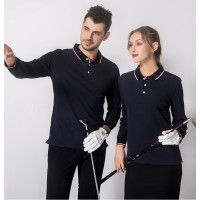 坯衫客，220克拼色雙珠長袖翻領(lǐng)POLO衫，POLO衫定制