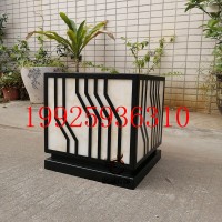 現代簡約中式特色水景燈0.5米不銹鋼防水四方燈戶外云石透光燈