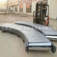 流水線鏈板輸送機90度轉彎鏈板機連續式輸送設備適用壽命長