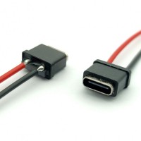 TYPE-C母座 2P 防水 焊線式 帶線帶防水圈IPX8級