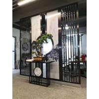 黑鈦金屬不銹鋼藝術屏風隔斷設計風格